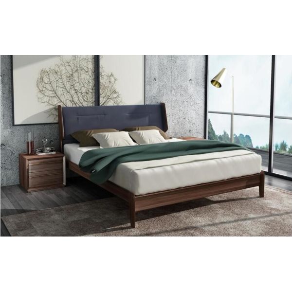 2017 New design of Interior Fitout Apartment Furniture Doube / King bed by Walnut wood for hot sale