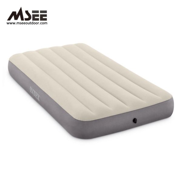 Wear Resistance Twin Size Inflatable Air Mattress Flocked PVC Material
