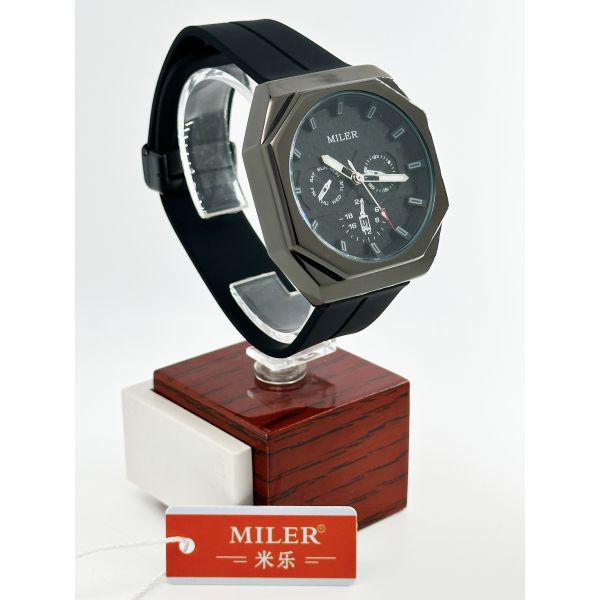 Ml 1006 Women/Men Three Eye Six Needle Waterproof Silicone Strap Quartz Watch