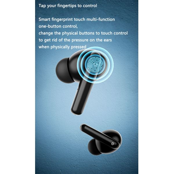 4hrs TWS Bluetooth Earbuds V5.1 Active Noise Cancelling Wireless Earbuds