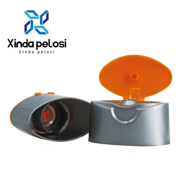 25mm 2 Colors Plastic PP Oval Flip Top Cap Mould Snap On Cap For Shampoo Bottle