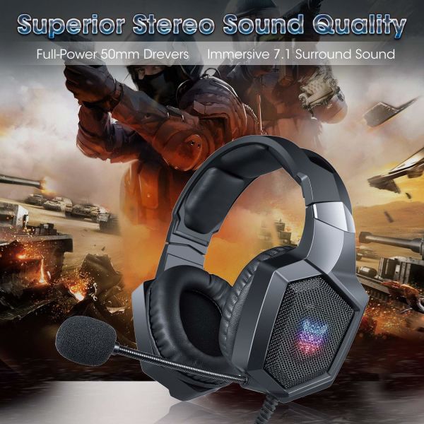 117dB PS4 Noise Cancelling Gaming Headset with Mic