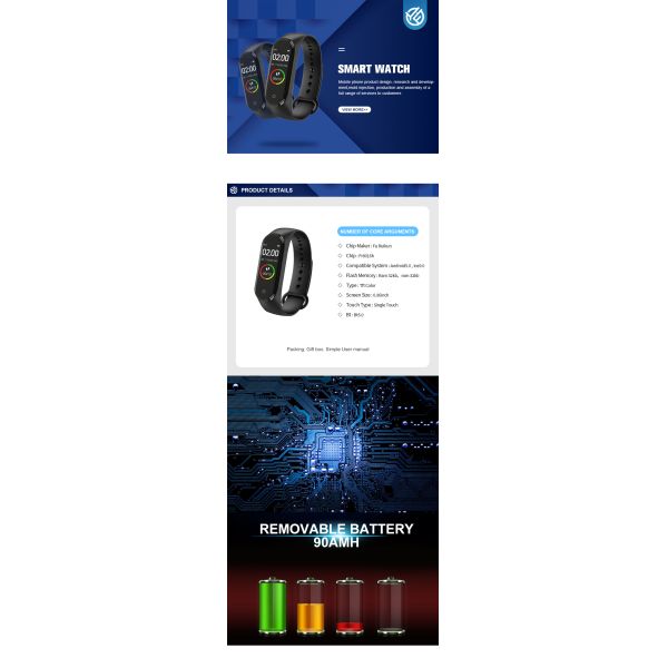 BT5.0 Fitness Tracker Smartwatch RAM ROM 32KB Anti Lost Blood Pressure Sport Watch