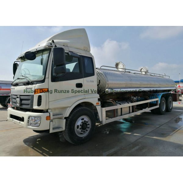 FOTON Polished Stainless Steel Tanker Trucks 18000liters for Drinking Water , Liquid Food ,oil
