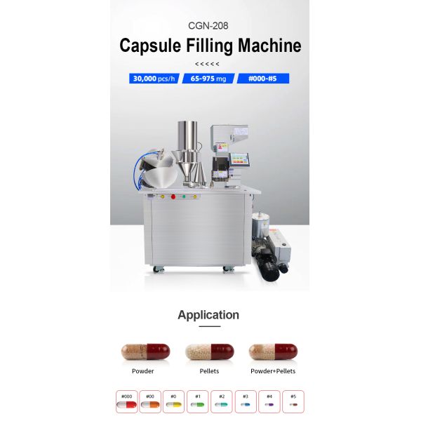 Semi Automatic Hard Gelatin Gel Capsule Filling Machine With High Efficiency