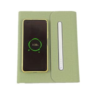 China oEM PU Leather 2200mah Wireless Charging Notebook Power Bank wholesale