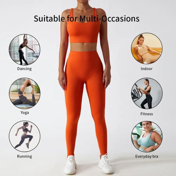 Fitness Yoga Wear Set Suit Women Sportswear 2 Two Pieces Gym Outfits Gym Fitness Sets