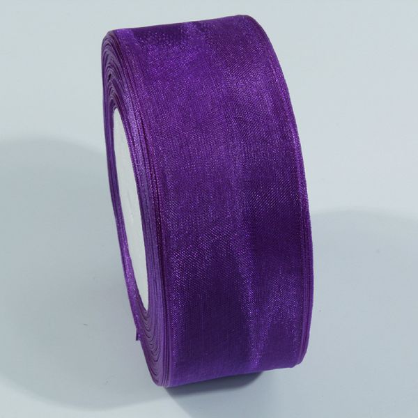 2.5cm Polyester Organza Ribbon for DIY bows or Wedding Decoration or Cake Wrapping
