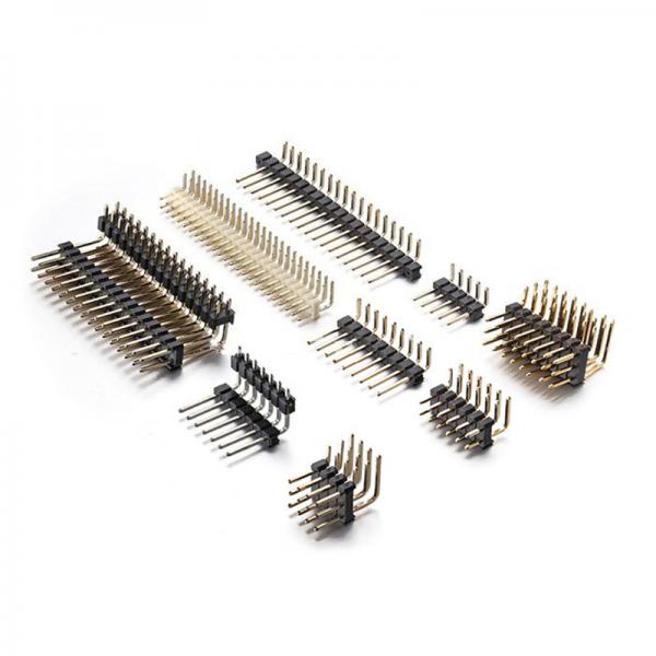 Quality Pitch 1.27mm 2.0mm 2.54mm Male Angle Pin Header PCB SMT Connector Single Dual Triple Row Customized for sale