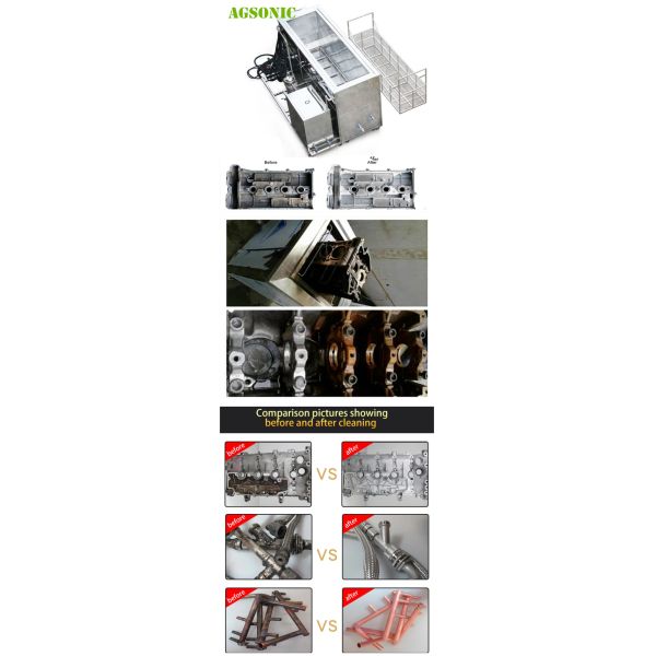 Engine Part Cylinder Head Oil Filter Industrial Ultrasonic Parts Cleaner 30L - 5000L Tank