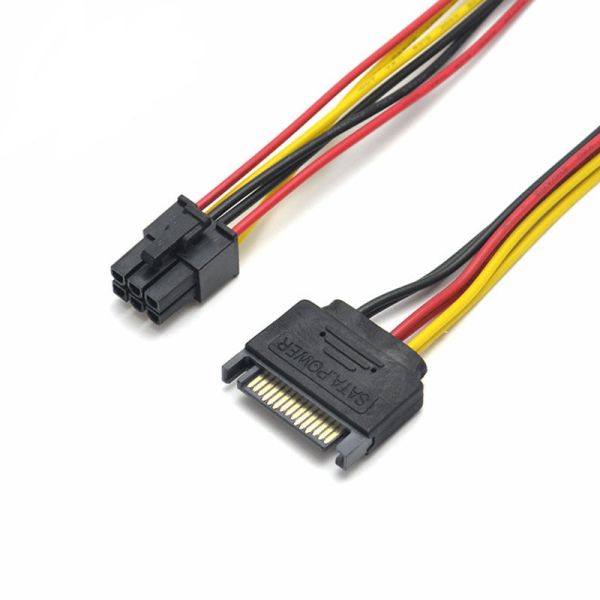 15pin ST Power To 6pin PCIe PCI-e PCI Express Adapter Cable For Video Card