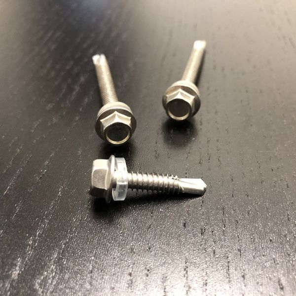 M5.5 SS 410 Galvanized Self Drilling Screws 38mm Hex Head Tek Screws With EPDM Washer