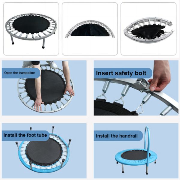 Home Indoor Outdoor Portable Foldable Kids Jumping Bed 4FT Frame Size with Handle