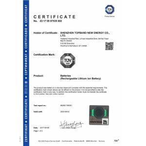 Shenzhen Topband Battery Co., Ltd Certifications