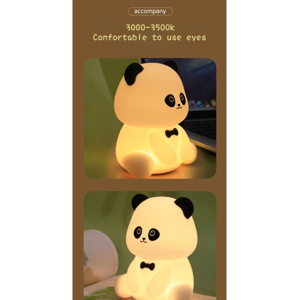 Cute Animal USB Rechargeable Baby Lamps Silicone Panda LED Night Light For Kids Night Lights
