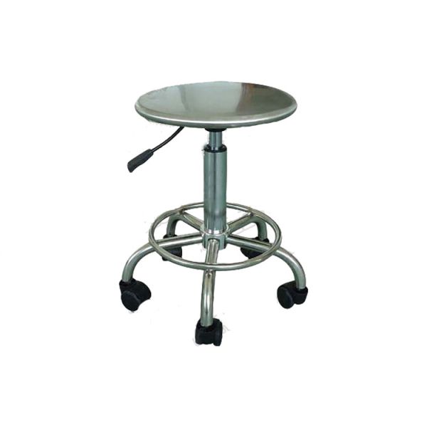 Stainless Steel Structure Lab Stool Round Cushion Adjustable Chair For Office And Laboratory Use