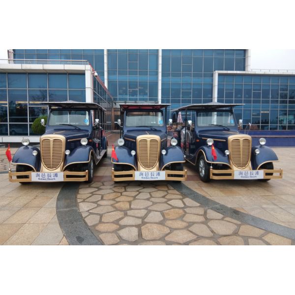 Custom 11 Seater Antique Electric Cars Sightseeing Vehicle For Airport Reception