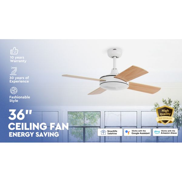 36 Inches Small Ceiling Fan with MDF Blade and AC Motor for Home/Office/School