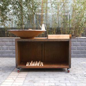China 2-3 People 133cm Steel BBQ Grill CE Corten Charcoal Burning Bbq on sale