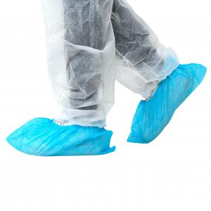 China Antiskid 16*40cm PE Disposable Shoe Covers SMS Nonwoven Fabric Cleanroom Care wholesale