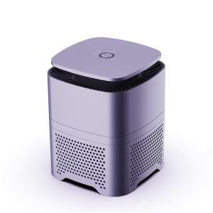 Purple Hepa Filter Portable Desktop Air Purifier Negative Ions For Dust Mites