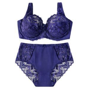 China Sexy Lace Ladies Panty And Bra Sets Plus Size Thin Breathable Woman Underwear wholesale