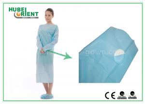 China 20g/m2 Knitted Wrist Nonwoven Disposable Protective Gown For Hospital wholesale