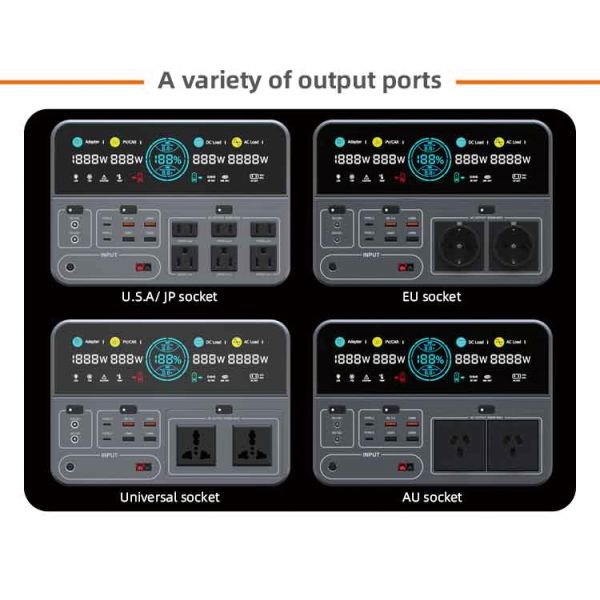 Type C NextGreenergy 3000W All in One Solar Portable Power Station for Outdoor and Home