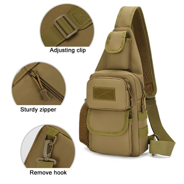 Outdoor Nylon Cross Shoulder Sports Bag Multifunctional Hiking Bag Large Capacity