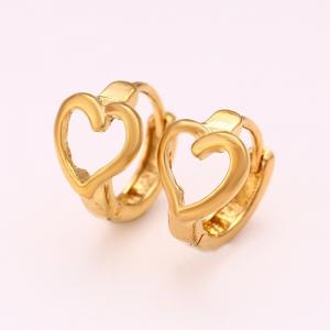 China fashion 24K dubai golden jewelry, latest design heart shaped clip-on earrings wholesale