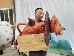 China Custom Length Realistic Dinosaur Cosplay Party Prop Silicone Dragon Hand Puppet In Custom Colors wholesale