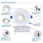 4 Inch Recessed LED Spot Light 5CCT 10W 900LM Rotatable Spotlight With Junction