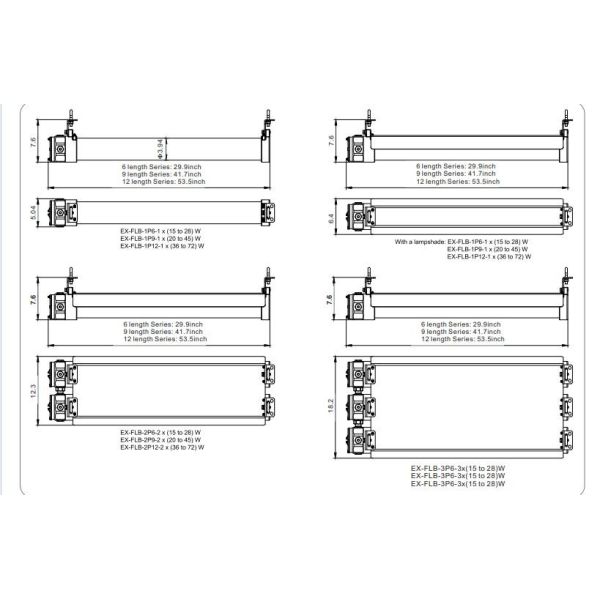 Explosion-Proof Ceiling Light Linear Led High Bay Lighting 12-Volt Portable Fixture Explosion Proof Light FLB Series