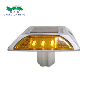 China Warning Solar Panel Traffic Lights Reflective Aluminum led Solar Road Studs  Driveway Lights on sale