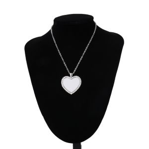 Jewelry Necklace Souvenir Gift Heart Locket Necklace Sublimation Heart Shaped