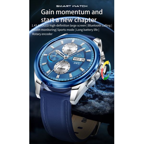 All Metal Amoled Bluetooth Calling Smartwatch Sports Mode Round Shape