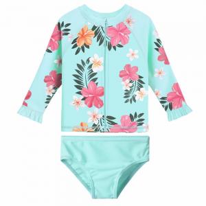 China Recycled Polyamide Toddler Girl Bathing Suits / Rashguard Set UPF50+ Baby Bathing Suit wholesale