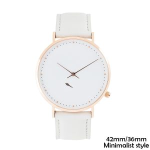 China White Leather Wrist Watch Stainless Steel Mens Leather Strap Watches wholesale