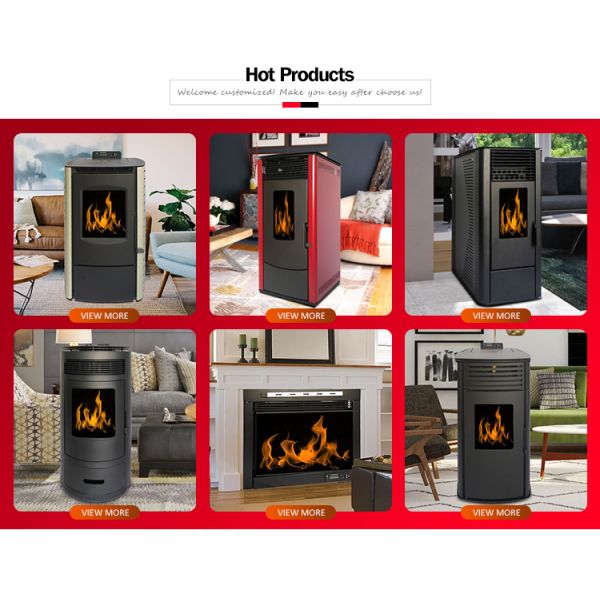Cast Iron Wood Pellet Stove 50Hz 230V 20KG Hopper Capacity