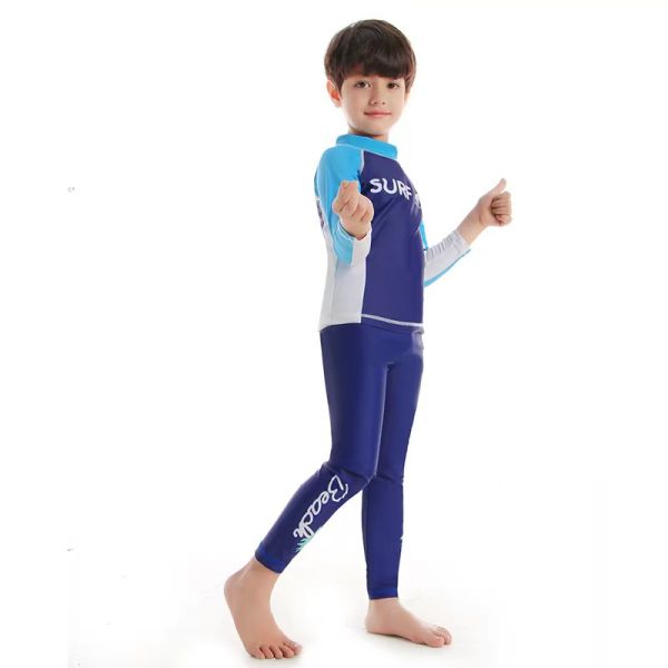 3-13 Years Old Boys Swimwear Sets Long Sleeved Handsome Children'S Diving Suit