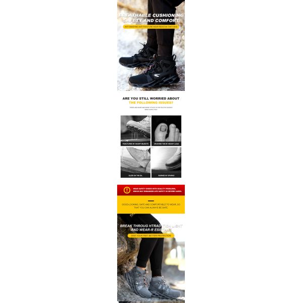 OEM Security Work Boots Flying Weaving Safety Boots Comfortable Safety Shoes For Men And Women