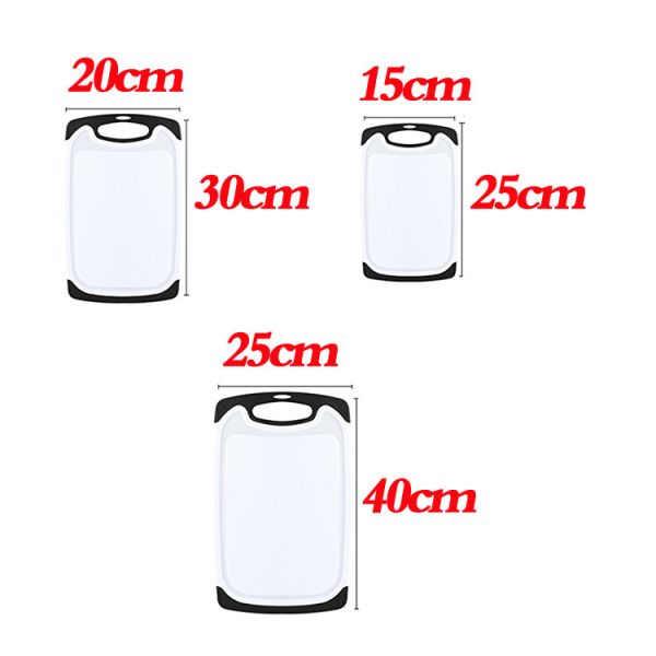 3 Piece Cutting Board Set PP Dishwasher Safe Chopping Board Household Kitchen Tools