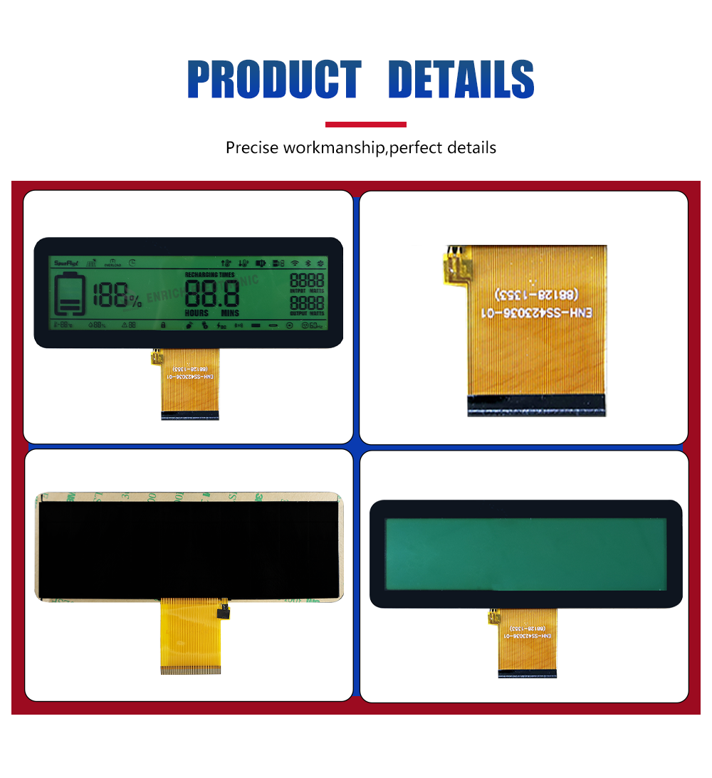 STN Transmissive Segment LCD Display with 12 0'clock Viewing Angle for Industrial Applications
