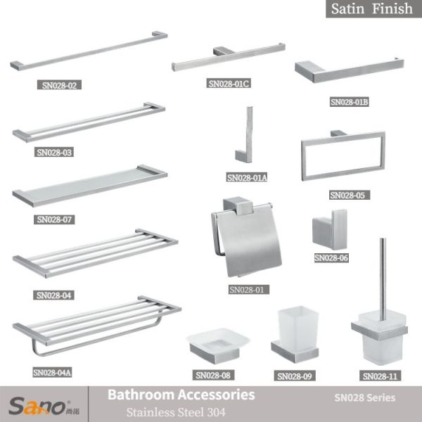 Stainless Steel 304 Bathroom Hardware Sets Towel Rack Decor