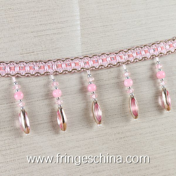 Handmade fashionable chain beads lace tassels fringes for curtain/sofa/pillow decoration