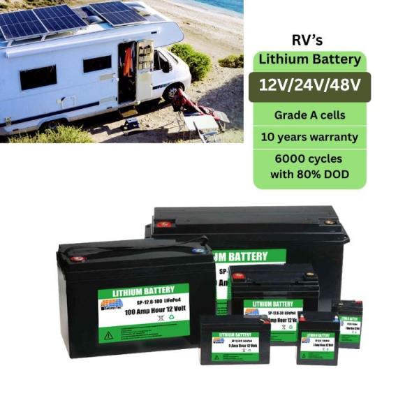 12V RV LiFePO4 Battery Pack Custom Made Lithium RV Battery 300ah For Energy