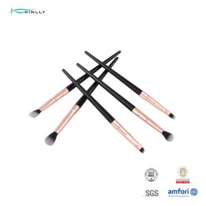 5 Piece Eyeshadow Blending Brush Set Aluminum Ferrule Wooden Handle