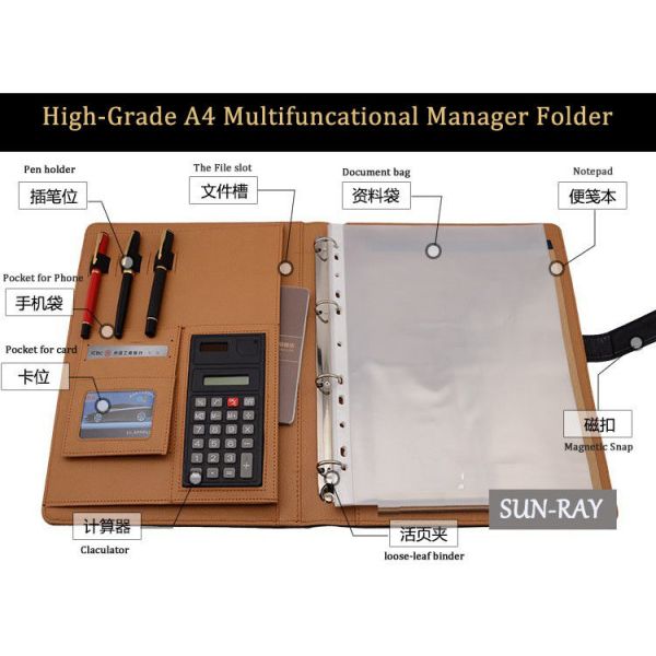 Business Gift A4 size high-grade multifunctional manager folder