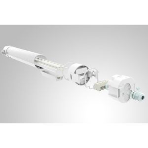 China 40W IP65 White Linear Tri Proof Fixture For Office wholesale