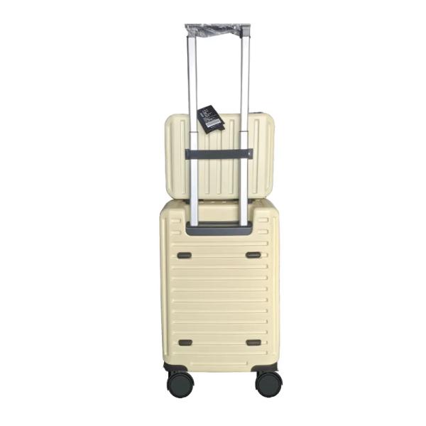Yellow Cabin Luggage Unisex PC Carry-on Sets With Cosmetic Case Hard Shell Trolley Suitcase Luggage Spinner Caster 12" 20